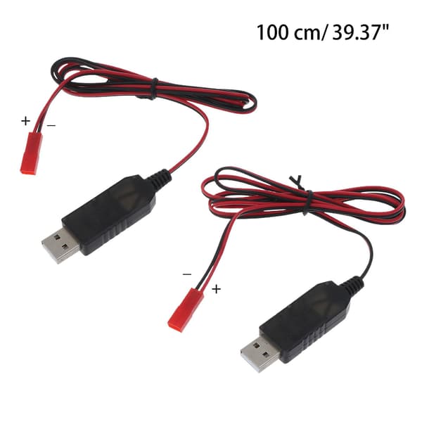 USB til 2-pin JST 2.54mm Lader for 3.7V Oppladbart Litium Batteri Lader