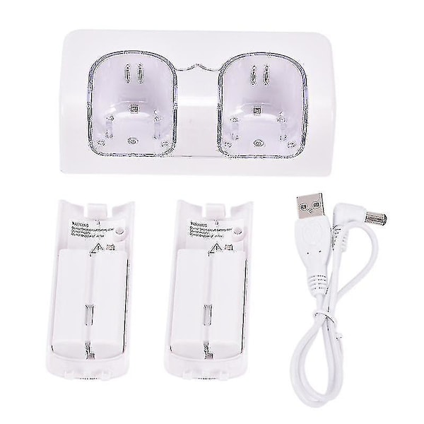 Genopladelige batteripakker og dobbeltoplader-dock til Wii Remote