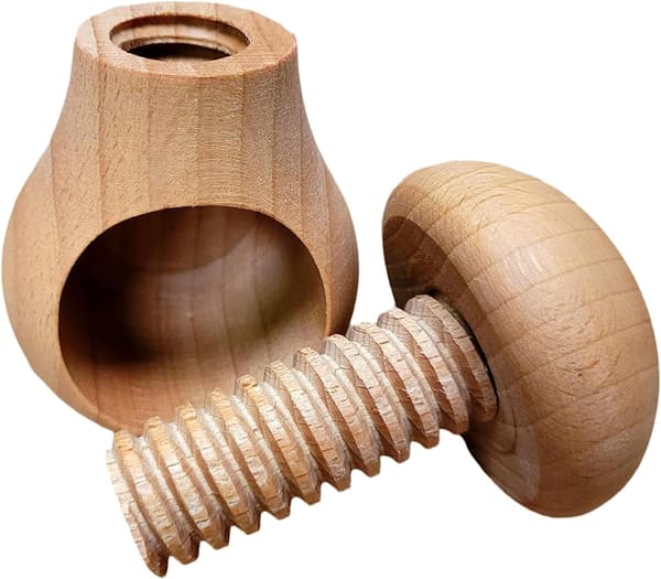 Nøtteknekker laget av naturlig bøketre - veldig solid - sopp Light brown