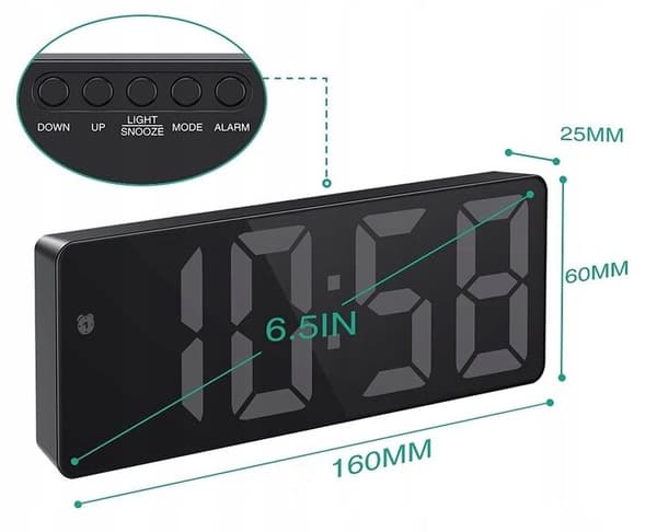 Digital klocka med alarm och termometerfunktion