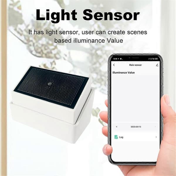 Tuya Zigbee Rain Sensor 2-in-1 Light Detector Rainwater Detector Supports Tuya APP Remote Control