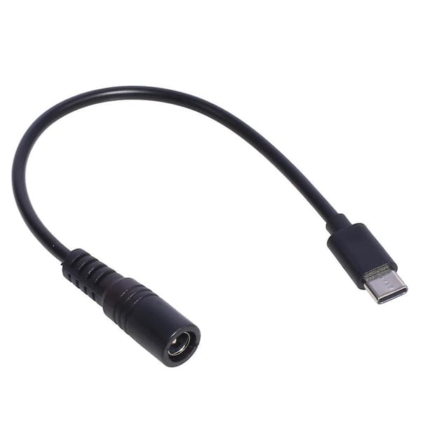 Type-C til DC strømledning 5V DC 5,5 x 2,1 mm hunn til USB-C plugg ladekabel