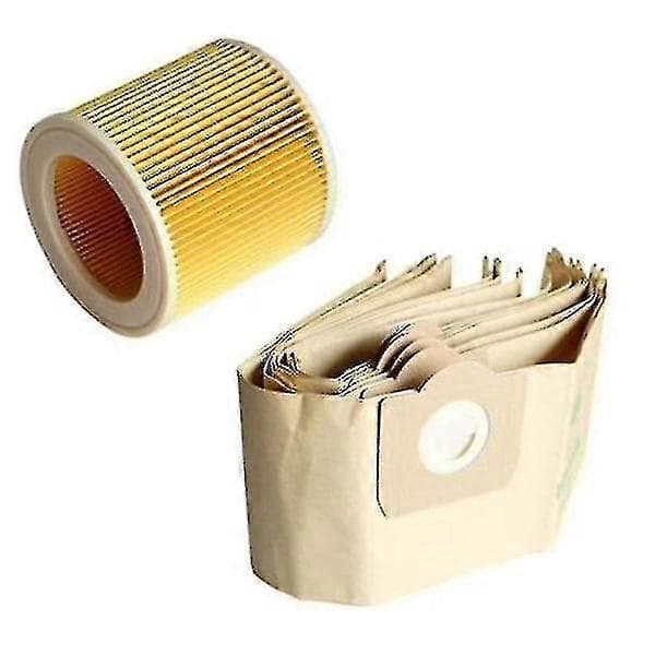 5x støvsugerpose 1x filter til Karcher Wd3 støvsuger