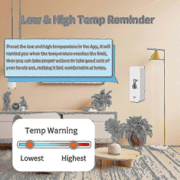 3x Tuya Wifi Temperatur- og Fugtighedssensor Indendørs Termometer Hygrometer