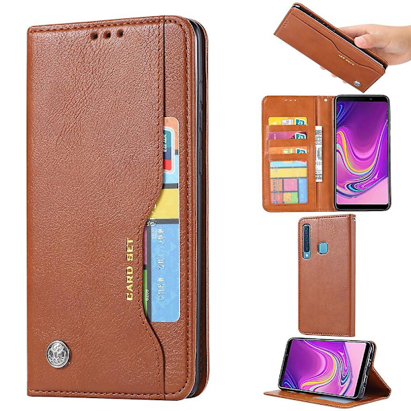 Telefonfodral för Samsung Galaxy A9 (2018) Läderfodral Brown