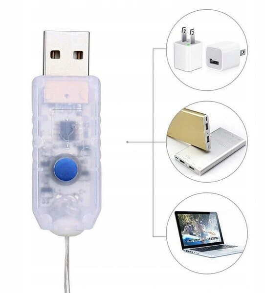 USB 3x2m lyslenke + fjernkontroll