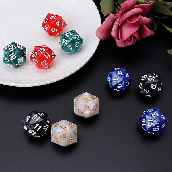 20-sidig tärning D20 Polyedriskt set för RPG-bordsspel 10pcs