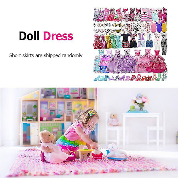 35 st Barbie Docka Kläder Tillbehör Set Barbie Docka Utklädningsklänning Mini Fairy Collection Kläder Rekvisita Slumpmässig Stil För Flickor Jul Bir