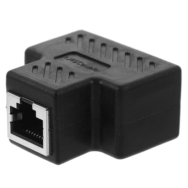 Ethernet Splitter Internet Splitter 1 til 2 Ethernet Kabel Splitter RJ45 Forlænger Black