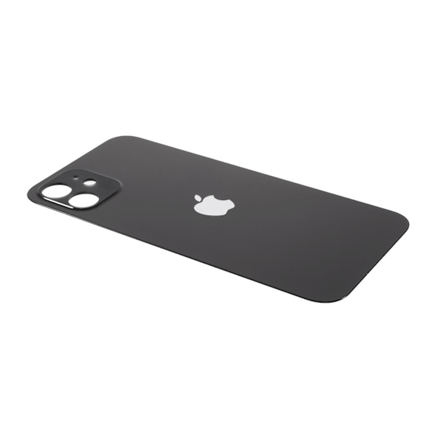 Batteri Husdæksel Reparationsdel til iPhone 12 (Kamera Linse Ring Hul Standard Version) Black