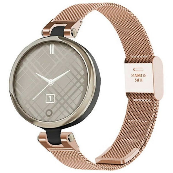 För Garmin Lily Metall Klockarmband Milanesisk Mesh Ersättningsarmband med Verktyg Rose Gold