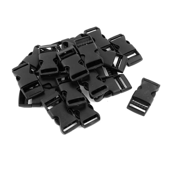 16 stykker 20 mm brede webbing spænder, sorte plastik erstatningsspænder, spænder