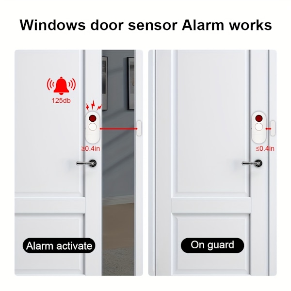 1/2/4 STK. Trådløs Vindue Dør Tyverialarm, Sikkerhedsadvarselssystem, Magnetisk Sensor, Til Hjemmekontor Lager Butik Ældre Børn Sikkerhed 2PCS