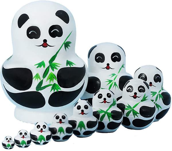 Russisk Panda Matryoshka 10 lag