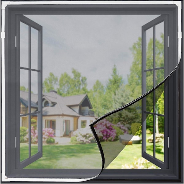 Klippbar Magnetisk Myggnetting Vindu 130 Cm X150cm, Vaskbar Insektnetting Vindusnett For Alle Vinduer Sma
