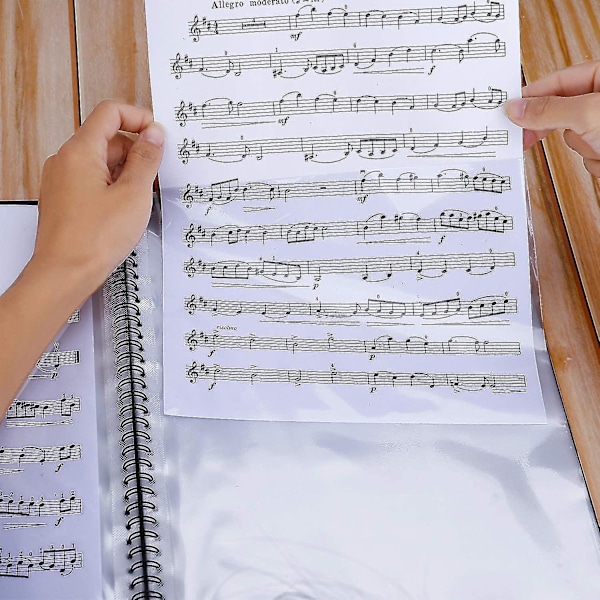 Musikmapp för noter, A4-papper, dokument, förvaring, 30 fickor, noter