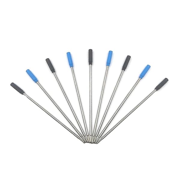 10 stk. erstatnings kulepennrefiller - Blue Black (117mm)