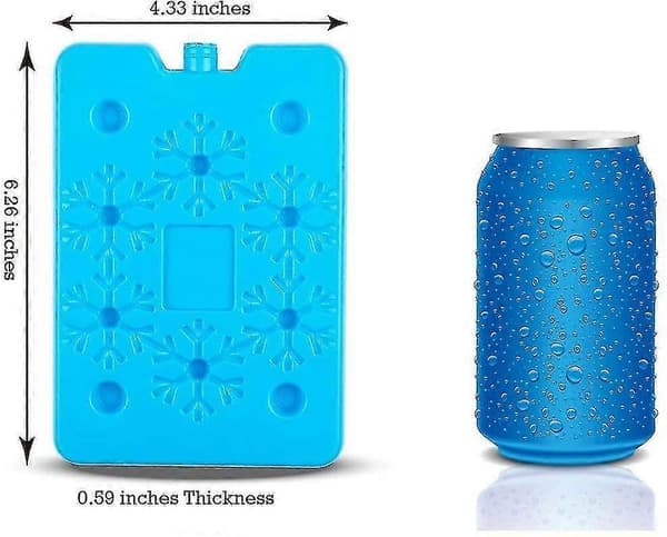 Køleelement til madkasse og køletaske, genanvendeligt og langtidsholdbart, sæt med 4 Blue