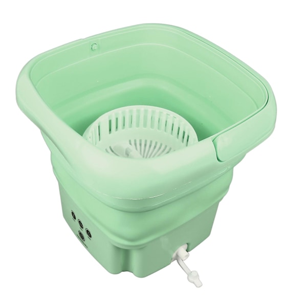 Mini Vaskemaskine Bærbar Foldbar 8L Vandtæt med Timerfunktion til Små Rum Green