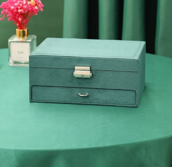 Smykkeskrin med nøgle Elegance Box, Grøn