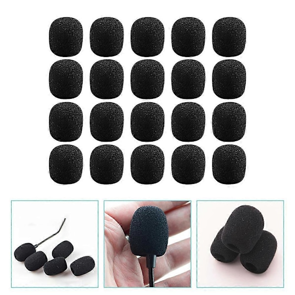 40 stk Hodetelefon Mikrofon Mic Deksel Kuler Mikrofon Svamp Deksel Lapel Mikrofon Vind Deksel