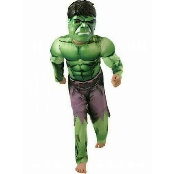 Marvel Avengers Hulk-dräkt för barn, ålder 3-8, pojkkostym med mask och muskler S