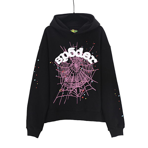 SP5DER edderkoppespind print hoodie hip-hop sanger 3D print sweater mænd og kvinder hætte casual sæt Black S