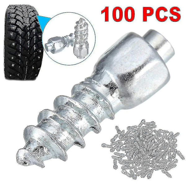 100 stk 12 mm Dekkpigger Karbidskruer Snøpigger Anti-Is For Bil/SUV/ATV/UTV Dekkpigger