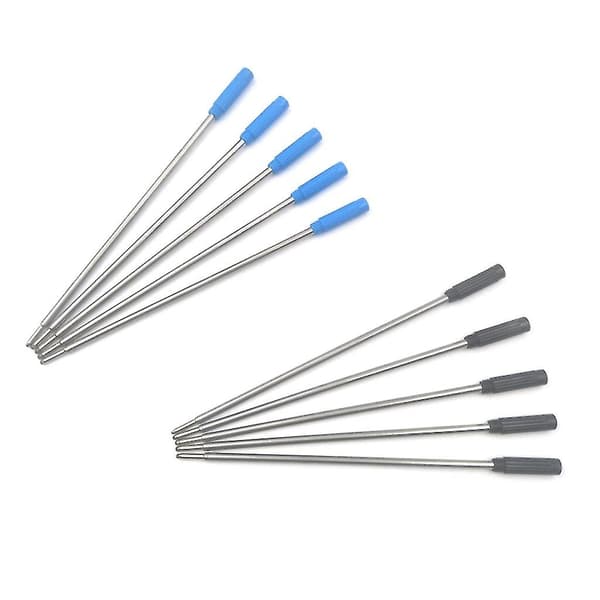 10 stk. erstatnings kulepennrefiller - Blue Black (117mm)