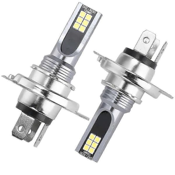 2 stk. H4 LED-pærer, 14000lm Hi/lo Beam Conversion Kit (6000k Hvid)