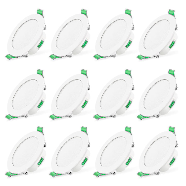 12 st 7W Vita LED Downlights Infällda Taklampor Slanka Spotlights Hög Kvalitet