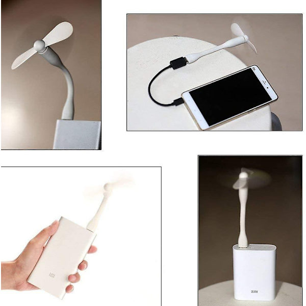 2-pak USB mini ventilator telefon ventilatorer mini bærbar mobil computer