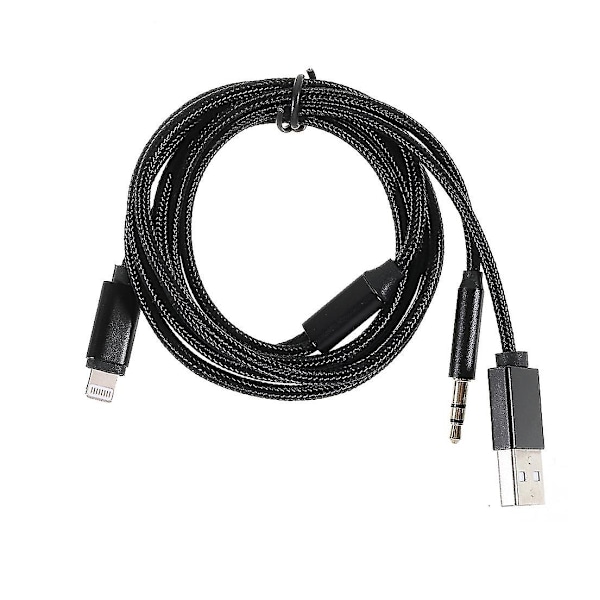 Lightning til 3.5 mm + USB-lading lydadapterkabel for iPhone iPad