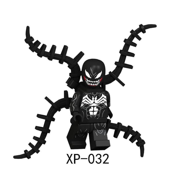 8 st Superhjälte Deadpool Venom Batman Thor Dockleksaker Barn Monterade Byggklossleksaker