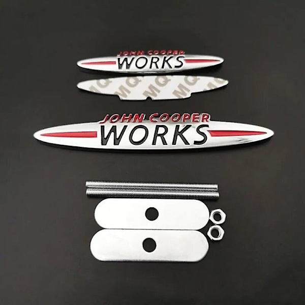 Krom MINI JCW John Cooper Works Främre Grill Emblem Märke Dekaler för Clubman Countryman R50 R52 R53 R55 R56 R57 R58 F55