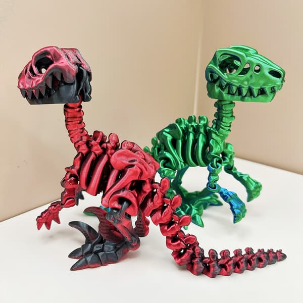 3D-printet Velociraptor-statue - Moderne dinosaurdekor Black