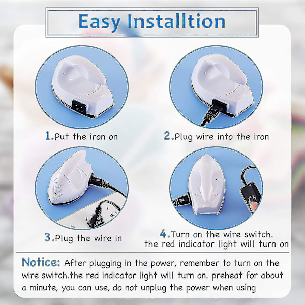 Mini Craft Iron Mini Heat Press Mini Iron Portable Handheld Heat Press Small Iron With Charging Base White
