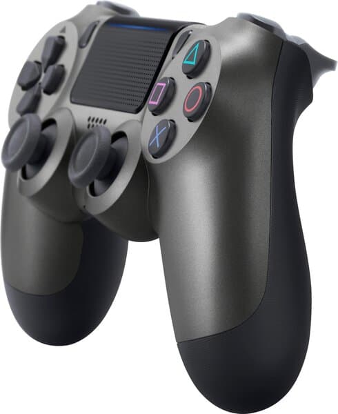Games World PS4 Doubleshock 4 V2 trådløs spilcontroller / gamepad, grå (Steel Black), til PS4 / PS5 / Android / iOS