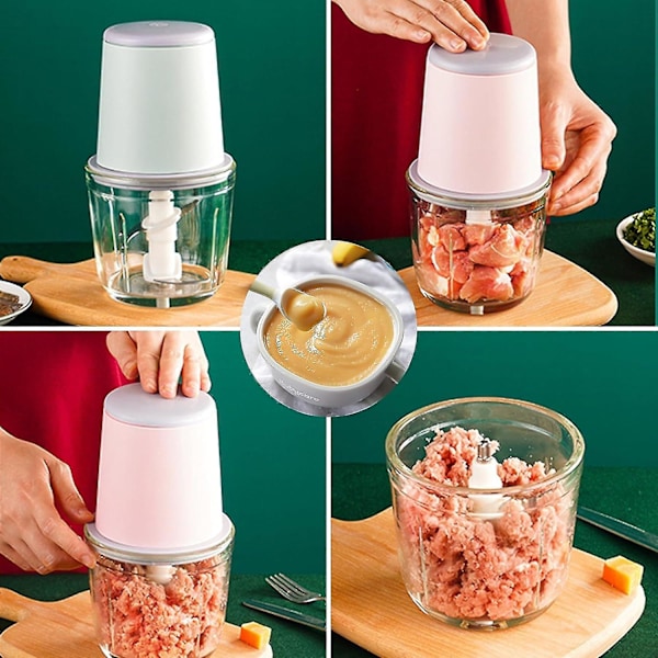 Mini Blendere Til Baby, Mini Foodprocessor, 300ml Baby Blender, Mini Elektrisk Hakker, Mini Foodprocessor Med USB-opladning, Elektrisk Blen