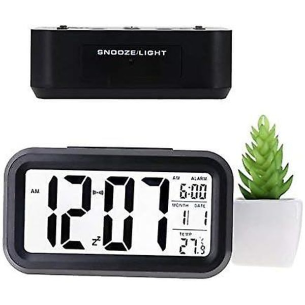 Kreativ Väckarklocka Morgon Snooze Väckarklocka LED Bakgrundsbelyst Skärm Digital Display Med Kalender Datumvisning Funktion, Temperatur, Tid