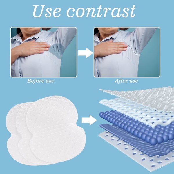100 st Armhåle Svett Pads, Armhåle Svett Pads För Kvinnor Och Män, Engångs Armhåle Skydd Pads För Kläder Svettning Bekväma Smaklösa