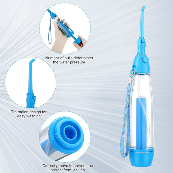 Tonsillikivien Poistaja Hammasvesisuihku Flosser Manuaalinen Pumppu Tyypin Alhainen Paineen Kastelu Tonsillikivien, Kurkkukivun Ja Huonoa Hengitystä Ratkaisu Blue