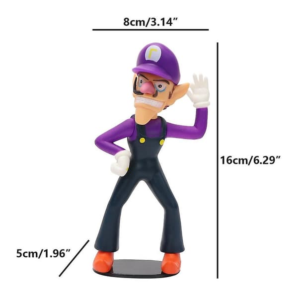 Action Figur Legetøj 6\" Waluigi Bros Samlingsdukke til Børnegaver