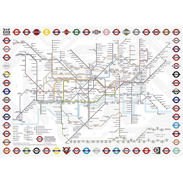 Gibsons TFL London Tunnelbanekarta Pussel (1000 bitar)