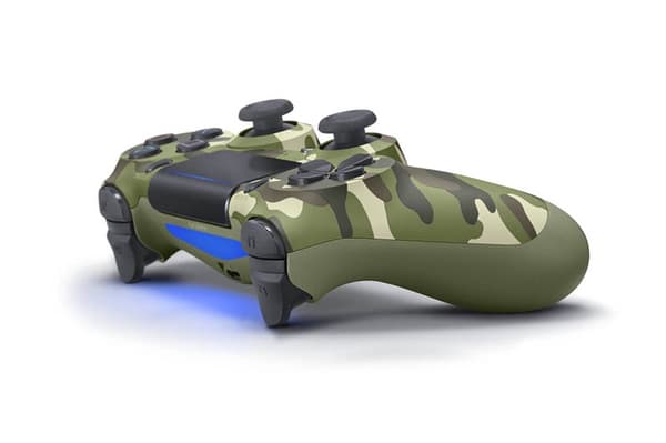Games World PS4 Doubleshock 4 V2 trådlös spelkontroll, kamouflage grön, för PS4 / PS5 / Android / iOS