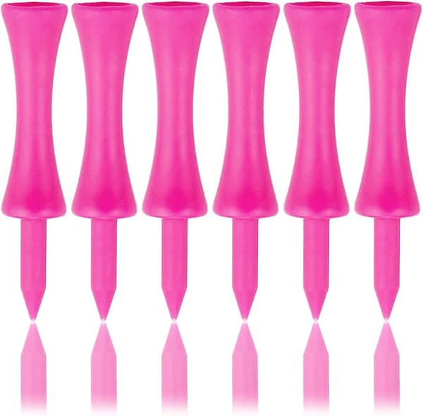 100 Pak 57mm Rosa Plastik Golf Tees Rose red