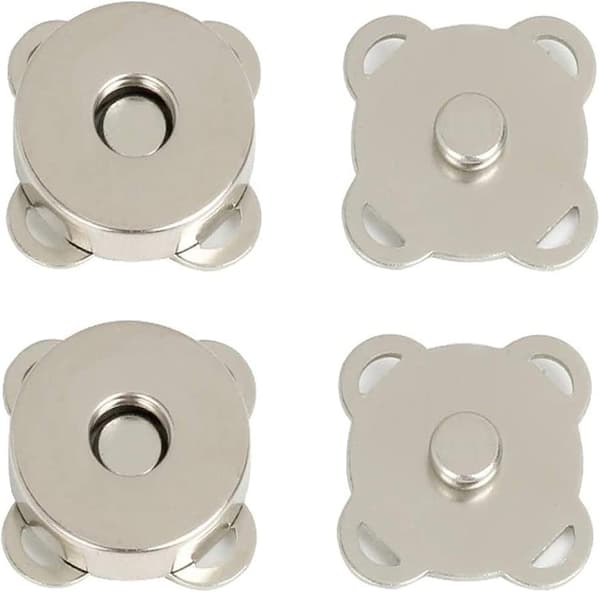 Magnetiska tryckknappar för plånböcker Väskor Kläder Handväskor Scrapbooking, magnetiska väskförslutningar, påsybara magnetiska tryckknappar för DIY-hantverk (silver)