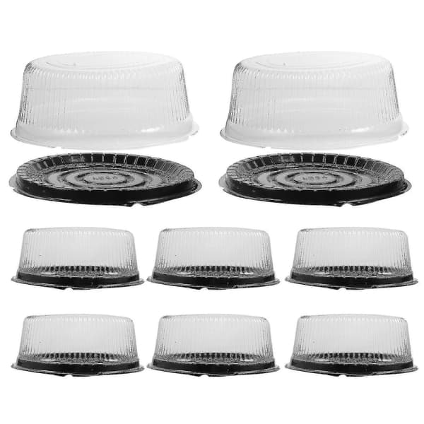 10 Pcs Reusable Plastic Cake Boxes, Round Reusable Plastic Containers with Lids