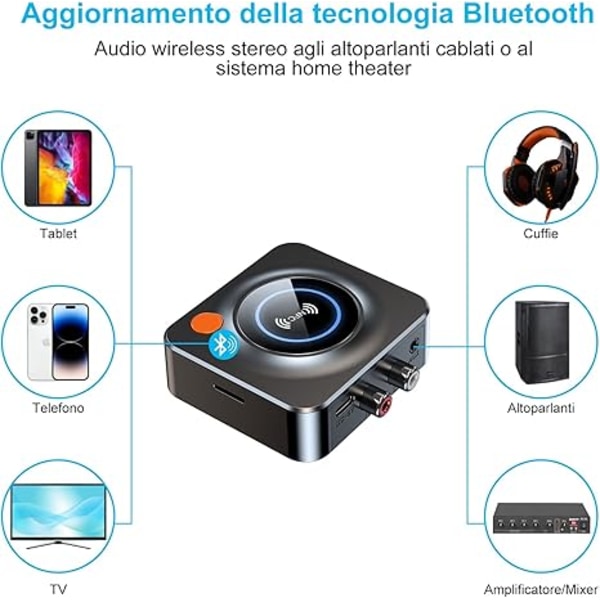 Bluetooth 5.1 Audio Receiver Fm Transmitter Nfc Stereo 3.5mm Aux Jack Rca Trådløs Audio Adapter Mic Ir Fjernbetjening Til Tv Pc