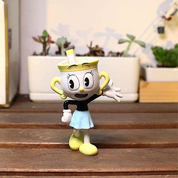 6 kpl Cuphead-hahmoja Leikkikalut Keräilymallit Minihahmohyllykoristeet Pöytäkoriste Lahja Faneille Lapsille